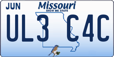 MO license plate UL3C4C
