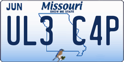 MO license plate UL3C4P