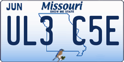MO license plate UL3C5E