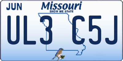 MO license plate UL3C5J