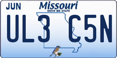 MO license plate UL3C5N