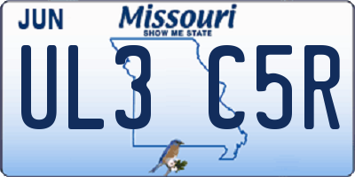 MO license plate UL3C5R