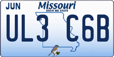MO license plate UL3C6B