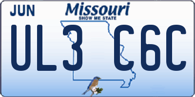 MO license plate UL3C6C