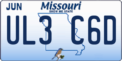 MO license plate UL3C6D
