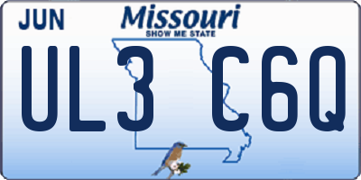 MO license plate UL3C6Q