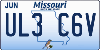 MO license plate UL3C6V