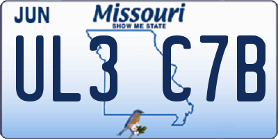 MO license plate UL3C7B