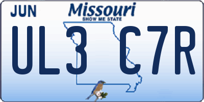 MO license plate UL3C7R
