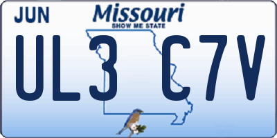 MO license plate UL3C7V