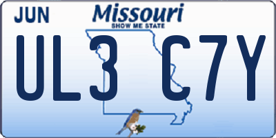 MO license plate UL3C7Y