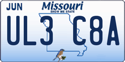 MO license plate UL3C8A