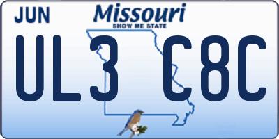 MO license plate UL3C8C