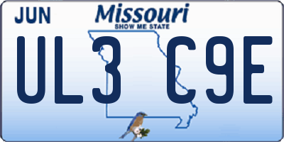 MO license plate UL3C9E