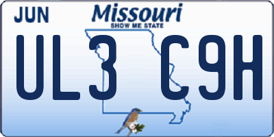MO license plate UL3C9H