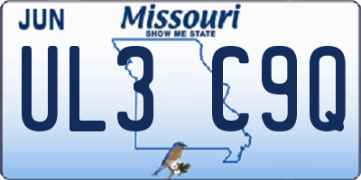 MO license plate UL3C9Q