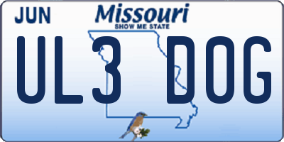 MO license plate UL3D0G