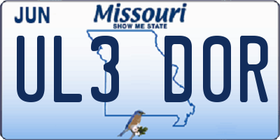MO license plate UL3D0R