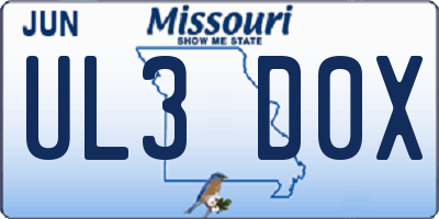 MO license plate UL3D0X