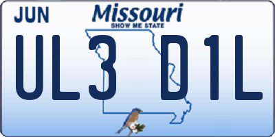 MO license plate UL3D1L