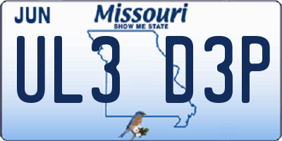 MO license plate UL3D3P