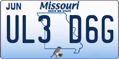 MO license plate UL3D6G