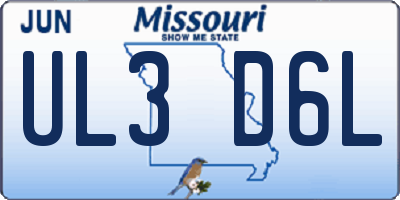MO license plate UL3D6L