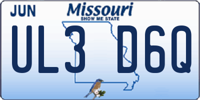 MO license plate UL3D6Q