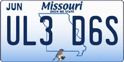 MO license plate UL3D6S