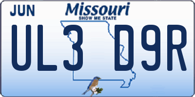 MO license plate UL3D9R