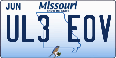 MO license plate UL3E0V