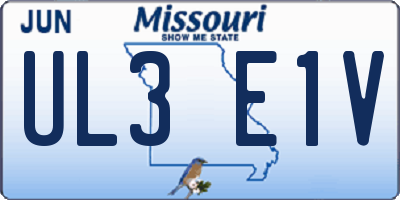 MO license plate UL3E1V