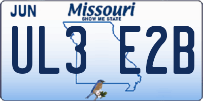 MO license plate UL3E2B