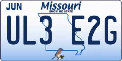 MO license plate UL3E2G