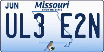 MO license plate UL3E2N