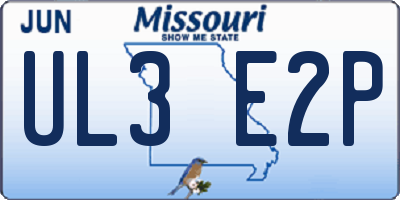 MO license plate UL3E2P