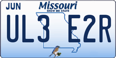 MO license plate UL3E2R