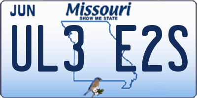 MO license plate UL3E2S