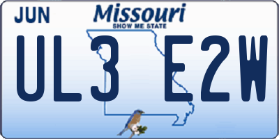 MO license plate UL3E2W