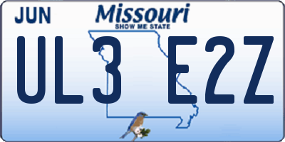 MO license plate UL3E2Z