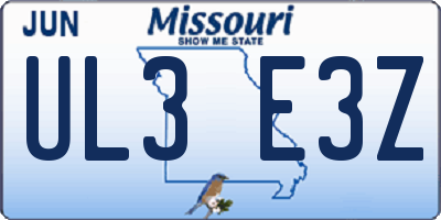 MO license plate UL3E3Z