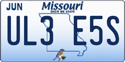 MO license plate UL3E5S