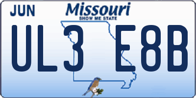 MO license plate UL3E8B