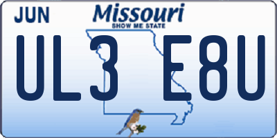 MO license plate UL3E8U