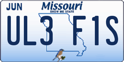 MO license plate UL3F1S