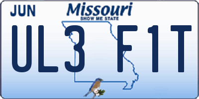 MO license plate UL3F1T
