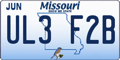 MO license plate UL3F2B