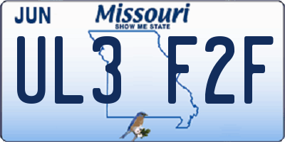 MO license plate UL3F2F