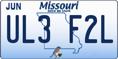 MO license plate UL3F2L