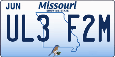 MO license plate UL3F2M